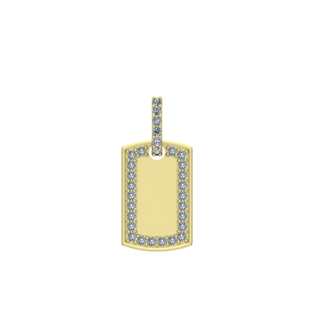 HIP-HOP DOG TAG DIAMONDS PENDANT